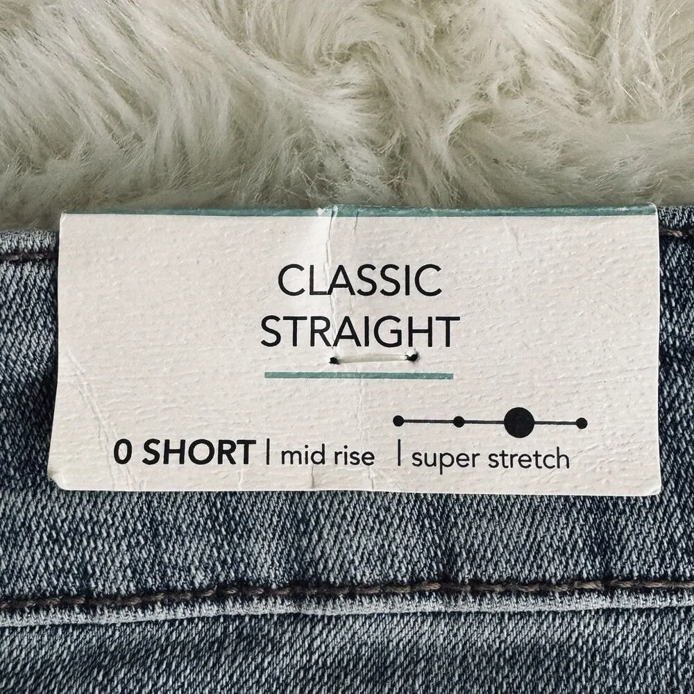 Maurices M Jeans Classic Straight 0 Short (27x29) Blue Stretch Mid Rise Womens